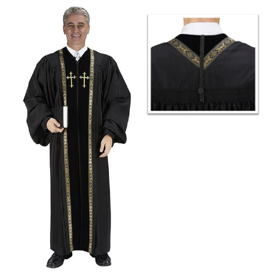 cambridge-black-peachskin-embroidered-cross-pulpit-robe-yc785blk
