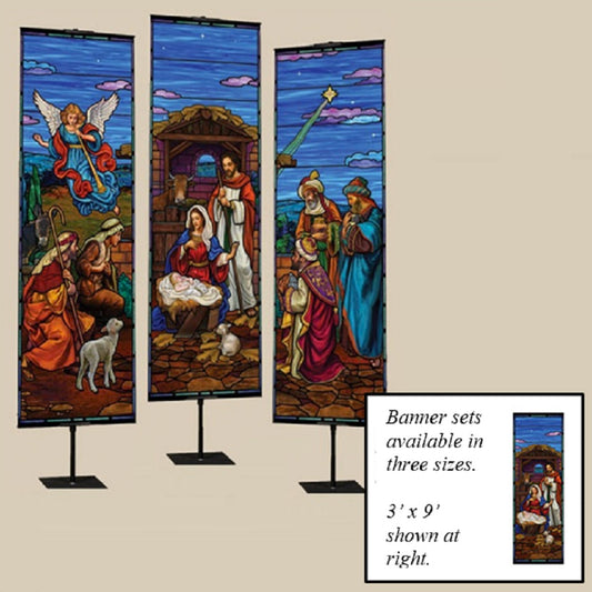 celebration-banners-stained-glass-nativity-series-3w-x-9h-set-of-three-worship-banners-b41303x9p