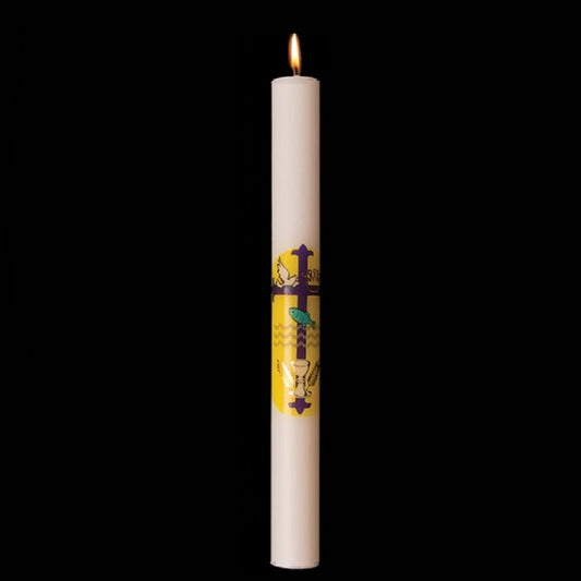 dadant-candle-7-8d-fleur-de-lis-cross-rcia-candle-box-of-12-candles-81600