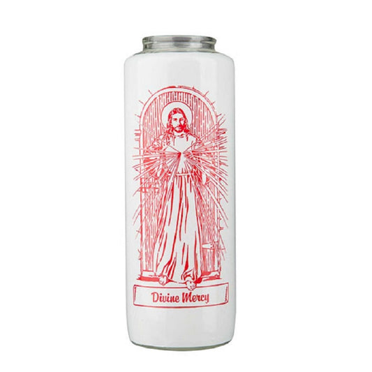 dadant-candle-divine-mercy-6-day-glass-devotional-candle-case-of-12-candles-88000