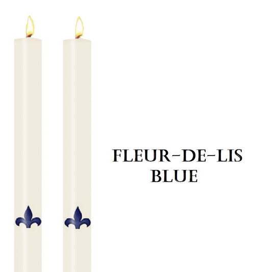 dadant-candle-fleur-de-lis-series-blue-side-altar-candles-set-of-2-candles-fleur-de-lis