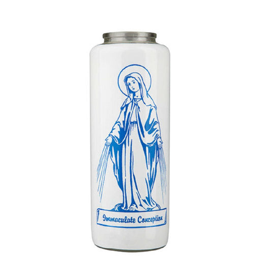 dadant-candle-immaculate-conception-6-day-glass-devotional-candle-case-of-12-candles-87100