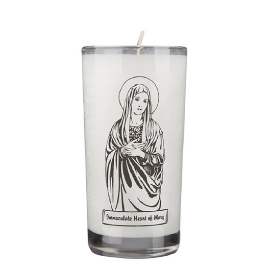 dadant-candle-immaculate-heart-of-mary-72-hour-glass-prayer-candle-case-of-12-candles-153055