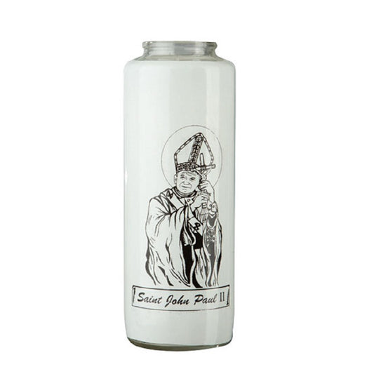 dadant-candle-saint-john-paul-ii-6-day-glass-devotional-candle-case-of-12-candles-88800