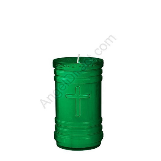 dadant-candle-p-series-green-4-day-plastic-devotional-candle-case-of-24-candles-430400