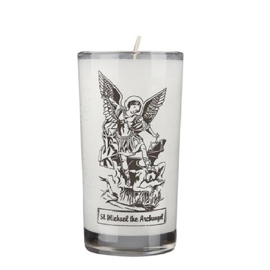 dadant-candle-saint-michael-the-archangel-72-hour-glass-prayer-candle-case-of-12-candles-153073