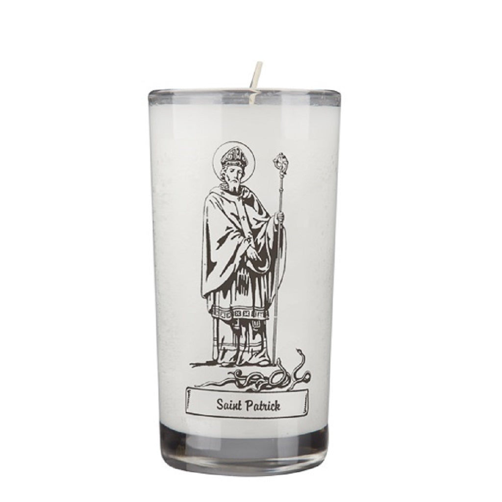 dadant-candle-saint-patrick-72-hour-glass-prayer-candle-case-of-12-candles-153058