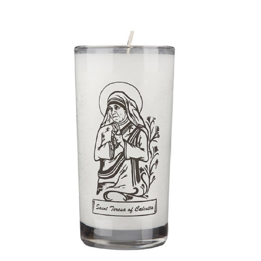 dadant-candle-saint-teresa-of-calcutta-72-hour-glass-prayer-candle-case-of-12-candles-153089