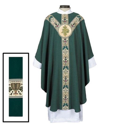 r-j-toomey-coronation-collection-green-ihs-semi-gothic-chasuble-with-inner-stole-j6435grn