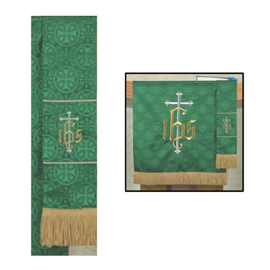 r-j-toomey-maltese-cross-green-jacquard-bookmark-vc732