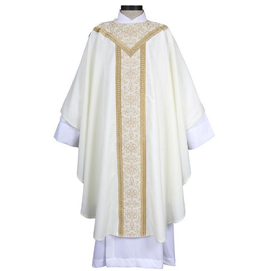 r-j-toomey-saint-remy-collection-ivory-gothic-style-chasuble-with-banded-round-neck-and-inner-stole-j0107ivy
