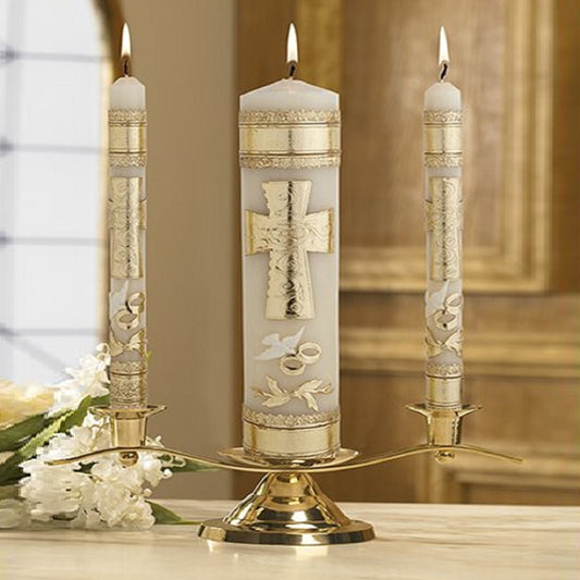 will-baumer-cross-and-rings-wedding-unity-candle-set-f4138