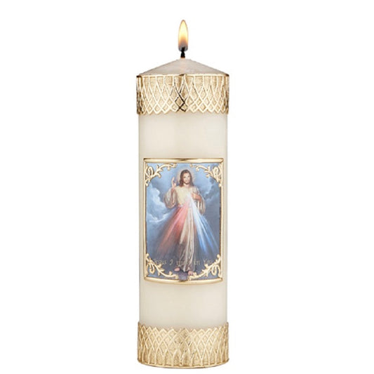 will-baumer-divine-mercy-wax-devotional-candle-set-of-two-candles-f4114