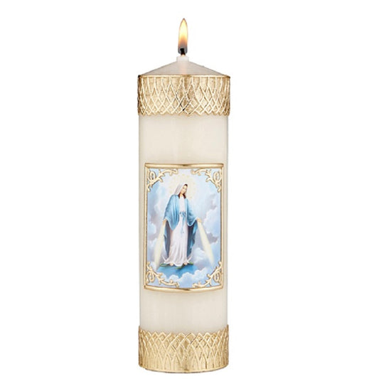 will-baumer-our-lady-of-grace-wax-devotional-candle-set-of-two-candles-f4109