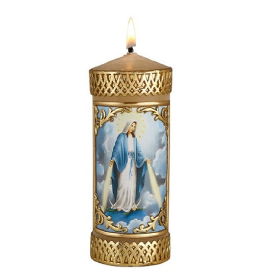 will-baumer-our-lady-of-grace-wax-devotional-candle-set-of-two-candles-j1581