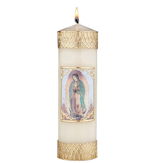 will-baumer-our-lady-of-guadalupe-wax-devotional-candle-set-of-two-candles-f4107