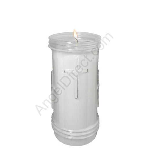 will-baumer-prayerlights-clear-4-5-day-plastic-devotional-candle-case-of-12-candles-wbs012