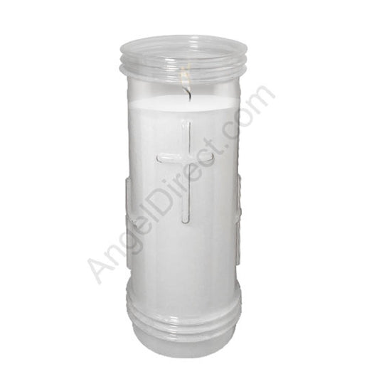 will-baumer-prayerlights-clear-6-day-plastic-devotional-candle-case-of-12-candles-wbs013