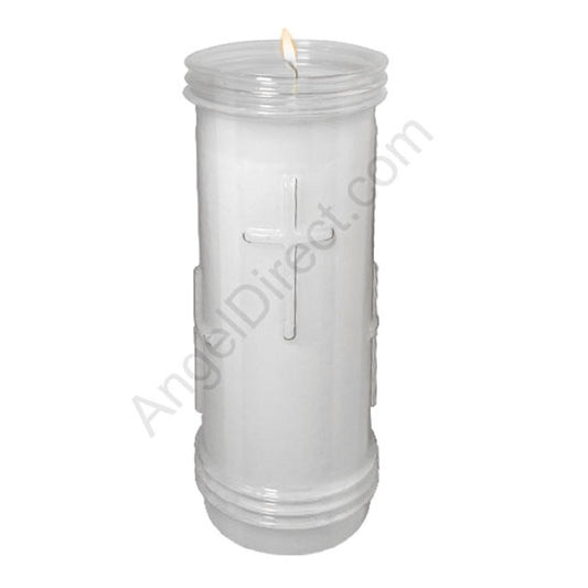 will-baumer-prayerlights-clear-7-day-plastic-devotional-candle-case-of-12-candles-wbs014