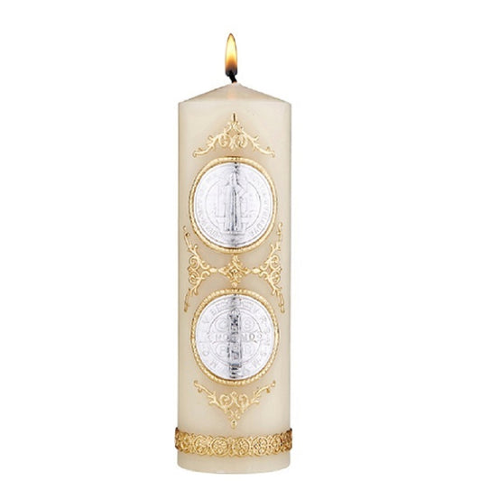 will-baumer-saint-benedict-wax-devotional-candle-set-of-two-candles-f4117