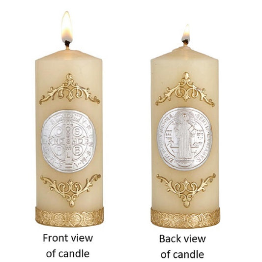 will-baumer-saint-benedict-wax-devotional-candle-set-of-two-candles-j1577