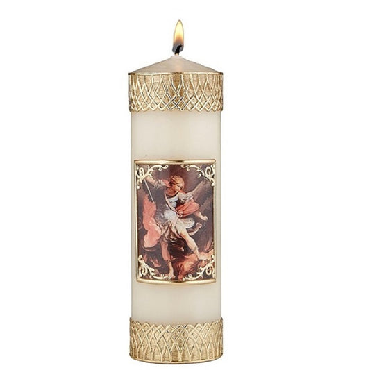 will-baumer-saint-michael-the-archangel-wax-devotional-candle-set-of-two-candles-f4105