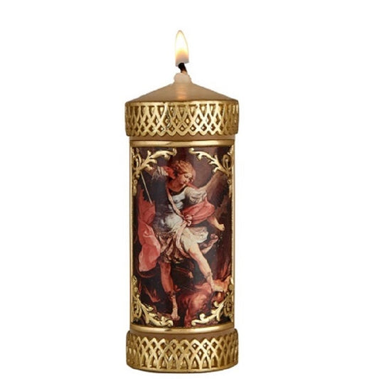 will-baumer-saint-michael-the-archangel-wax-devotional-candle-set-of-two-candles-j1580